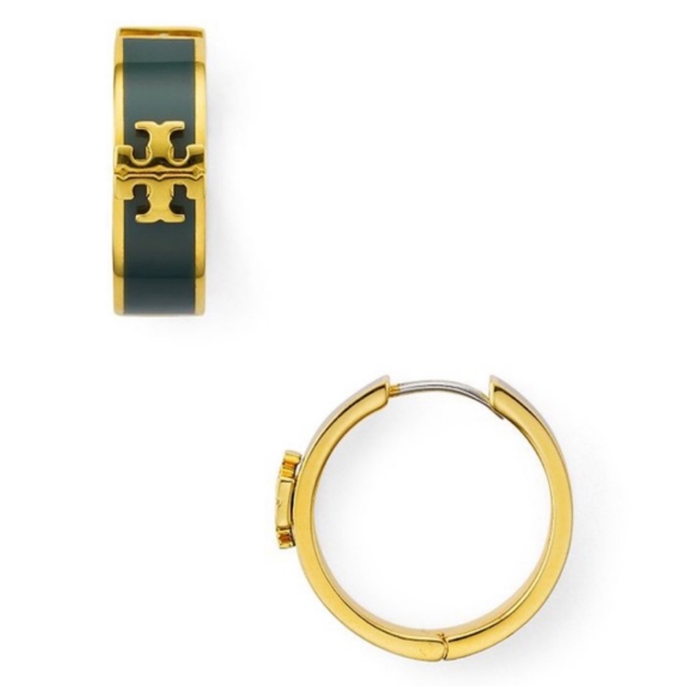 Tory Burch, Green hoops, small perfect for Mother's Day